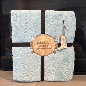 Desert Dust Western Cowgirl duck egg blanket 90 x 90, 100%,soft,plush,cozy,warm